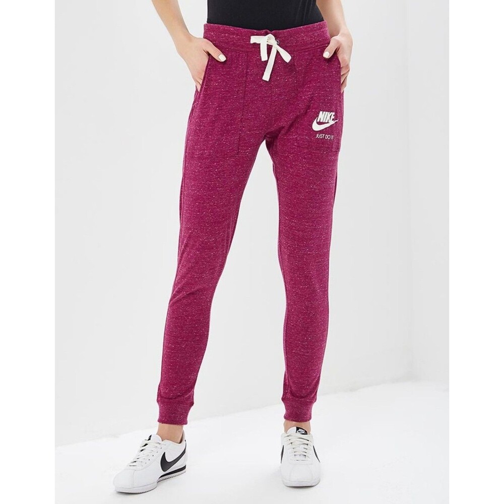 Nike Sportswear Gym Vintage Sweatpants Joggers Heathered Maroon Sz Small